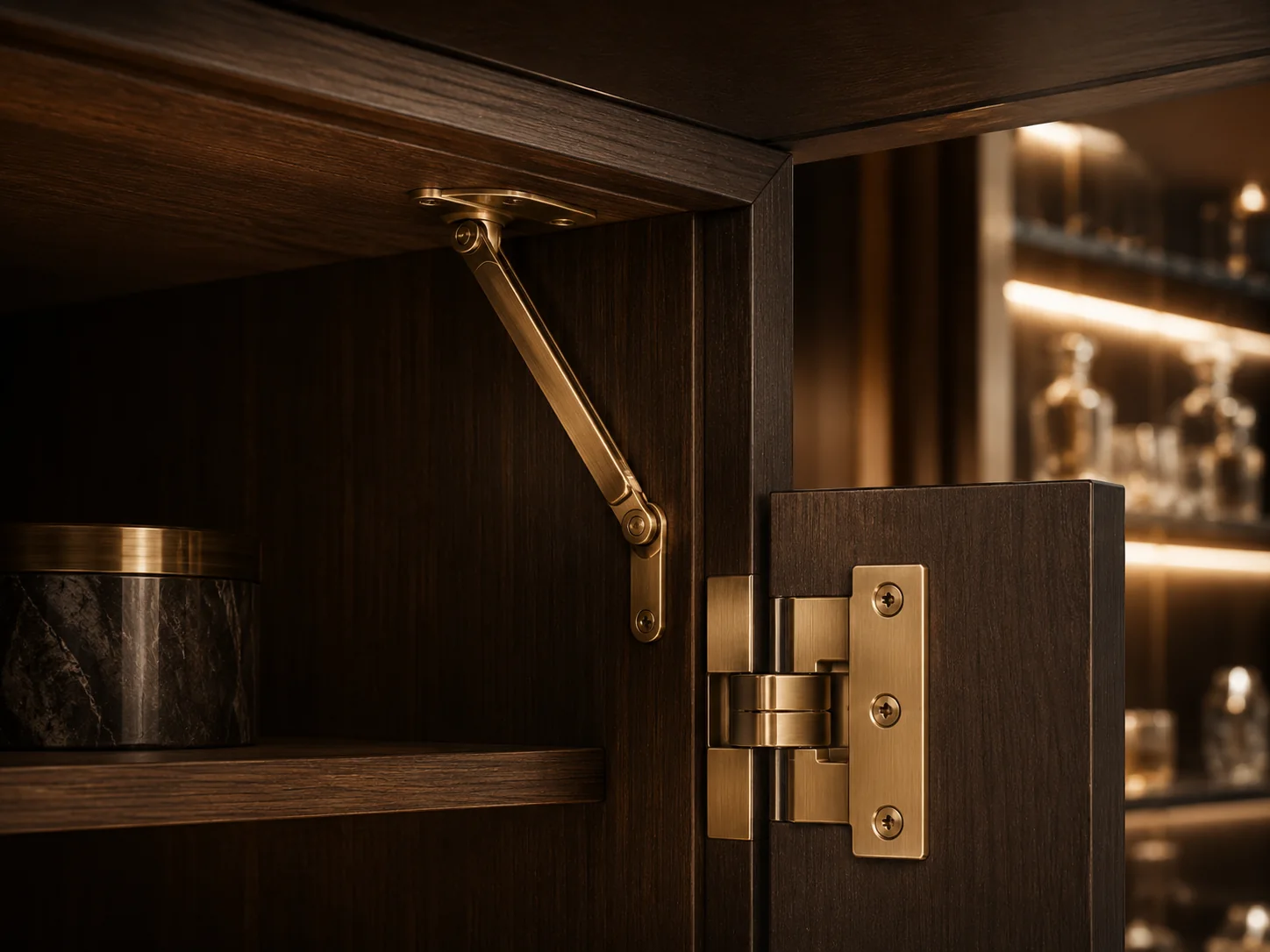 Premium cabinet hinge and lid stay hardware fittings
