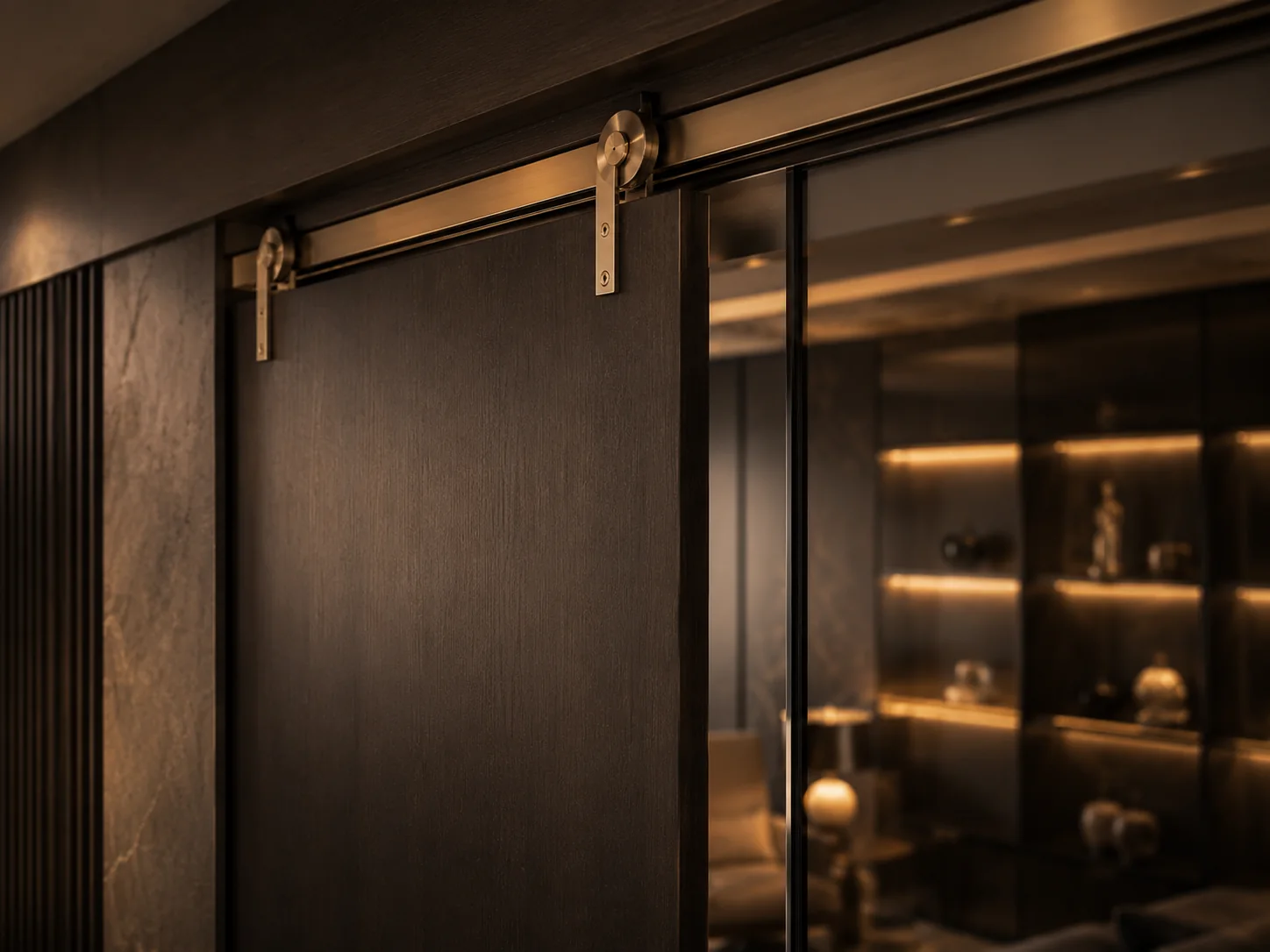 Premium sliding door track and roller hardware system