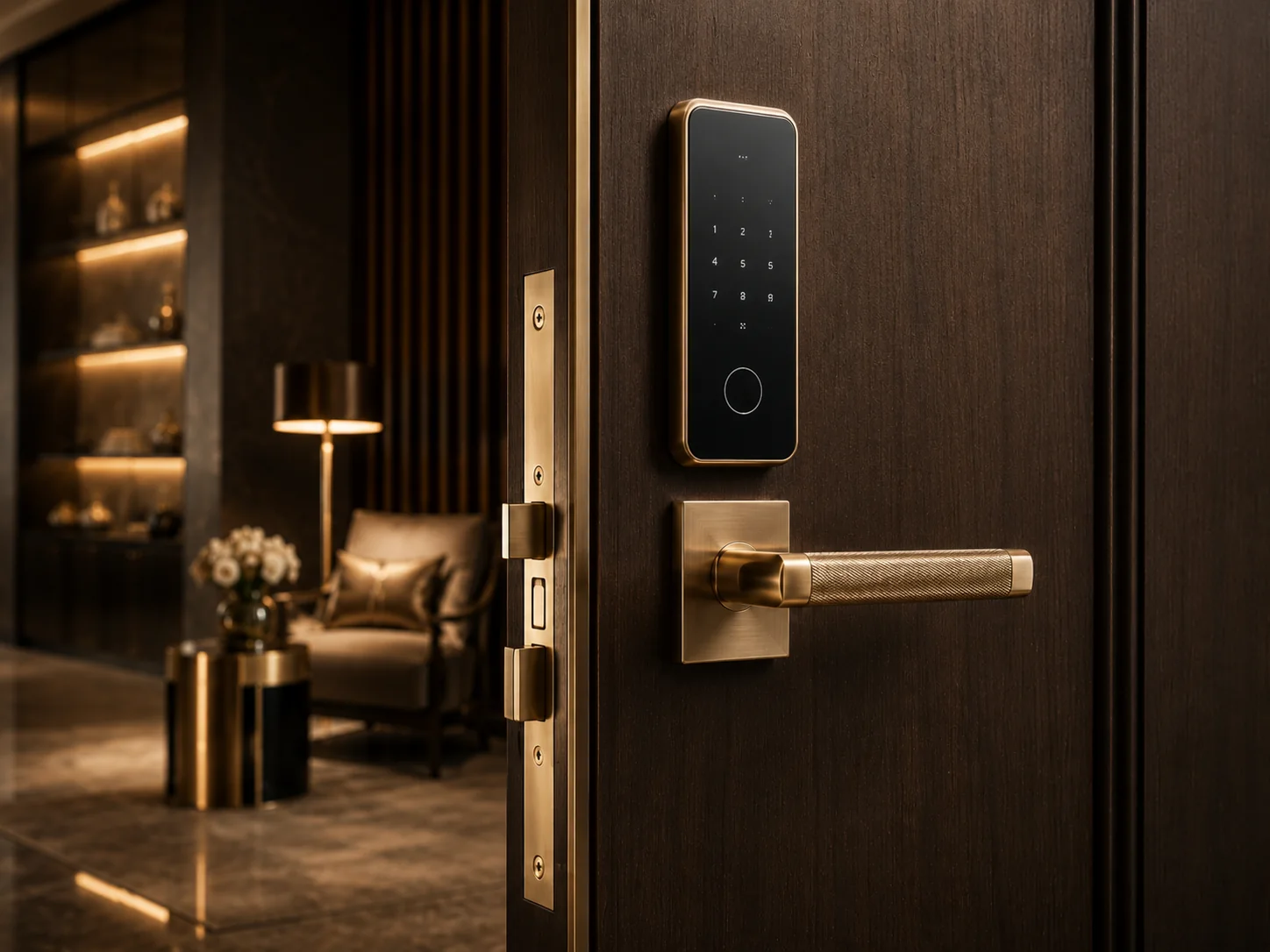 Premium digital smart door lock with keypad and fingerprint access