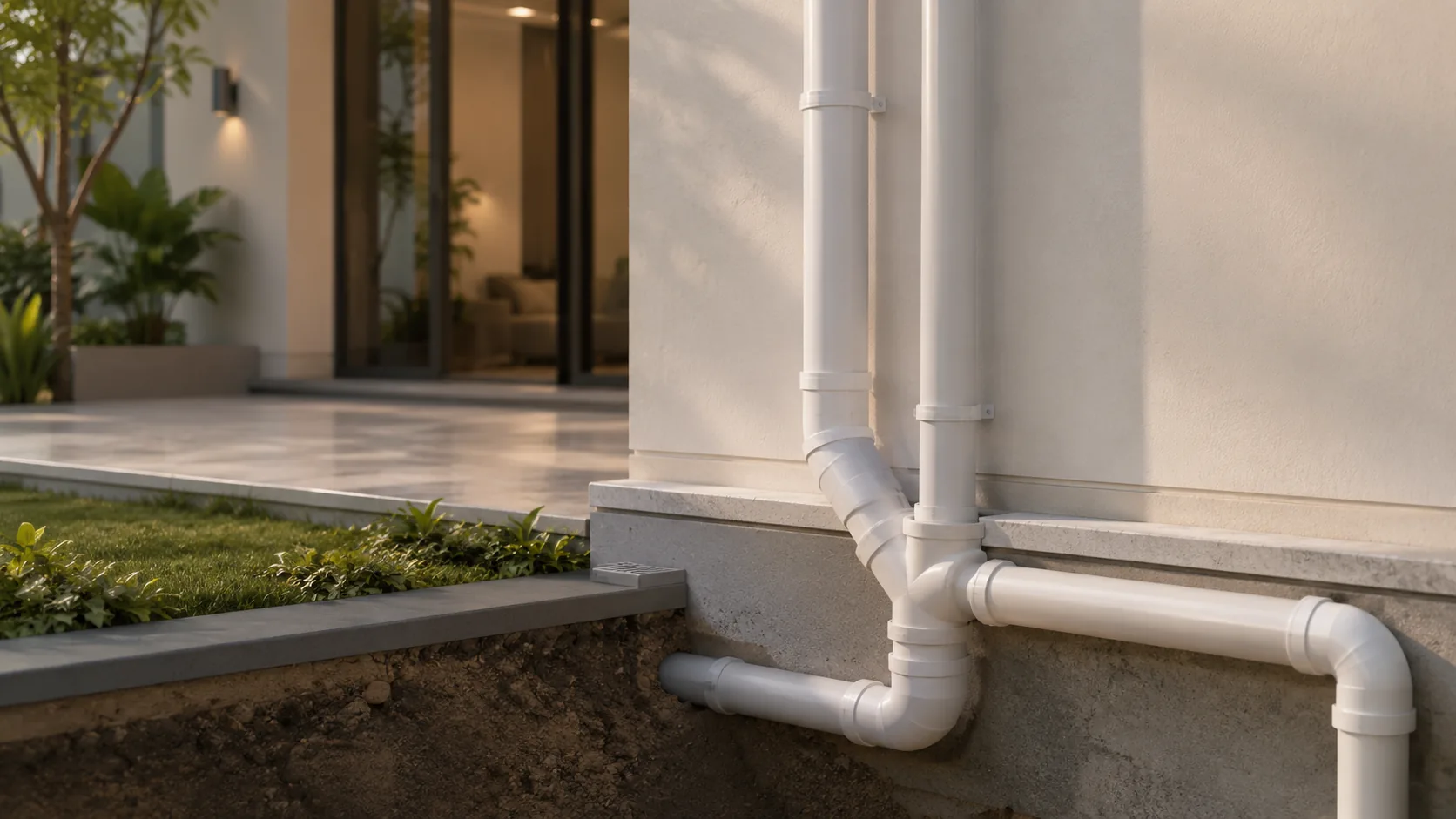 UPVC drainage and soil pipe system for a modern home