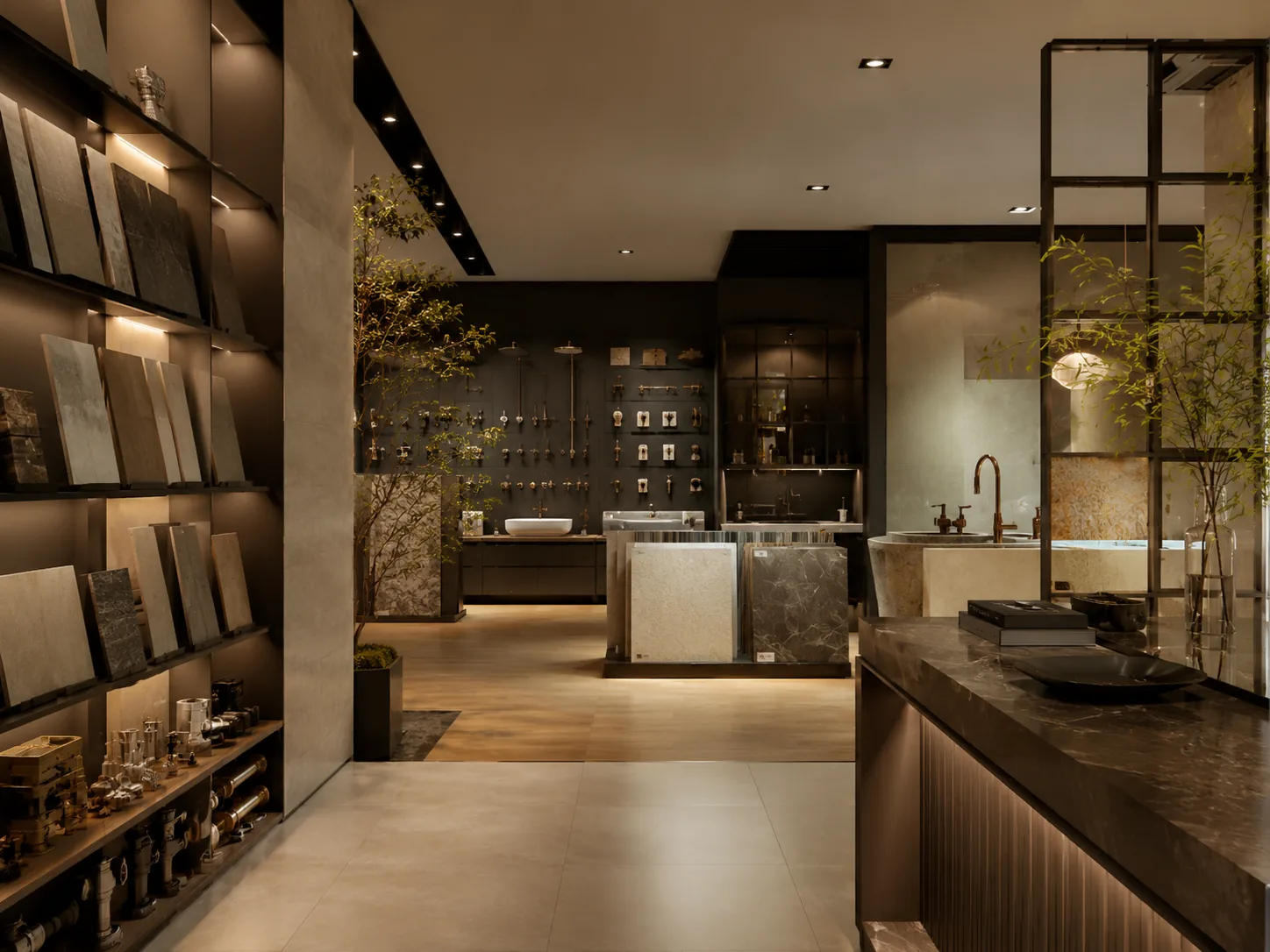 Premium i-KEYZ showroom interior with curated home material displays